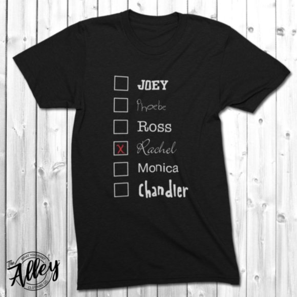 NWT RACHEL Hand Printed Choose Your Favorite Friends Cotton Short Sleeve Tee - Picture 2 of 3